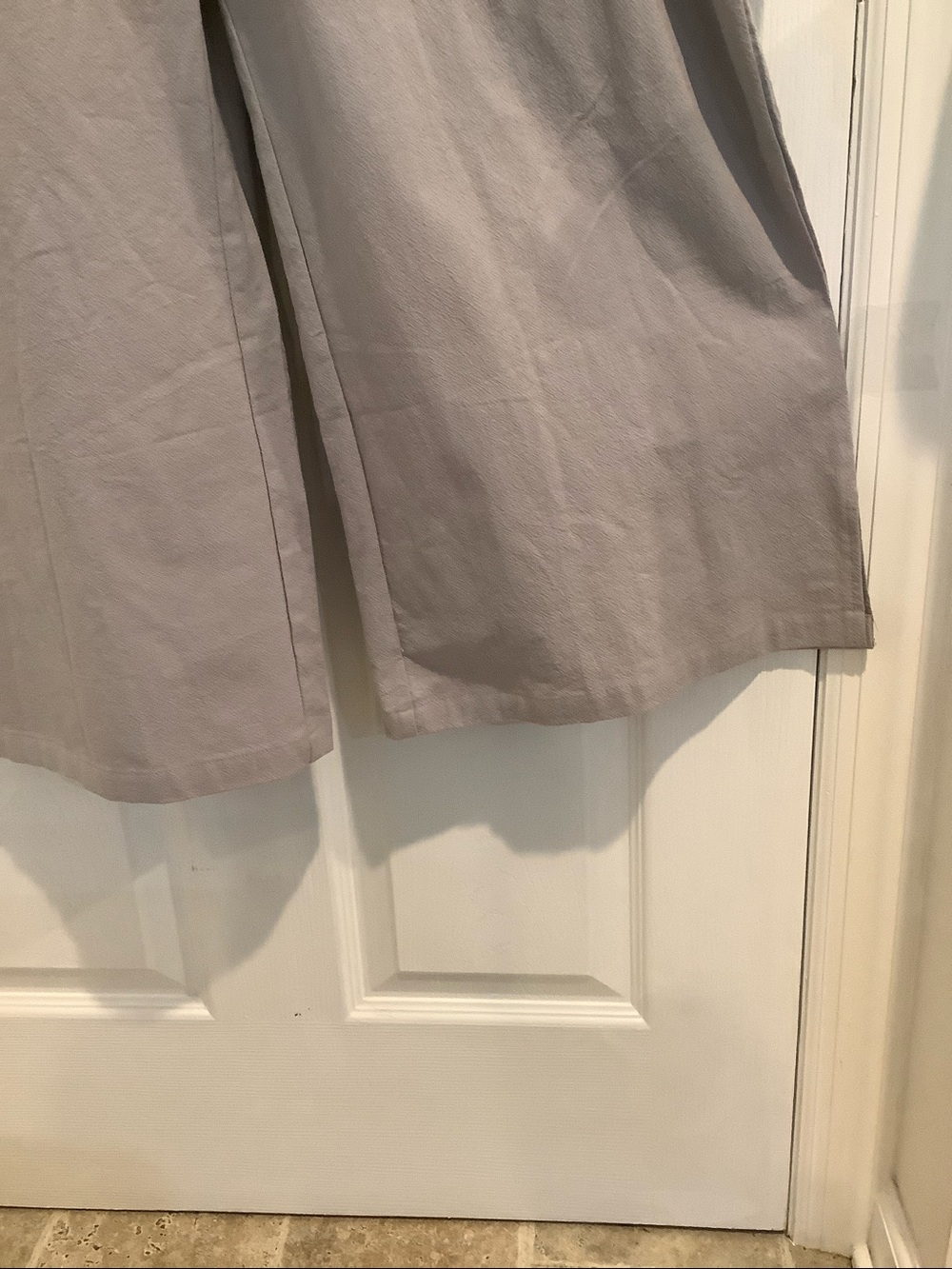 NWOT 100% Cotton Wide Leg Gray/Beige Summer Coastal Oversize Overalls Jumpsuit S - Picture 4 of 10